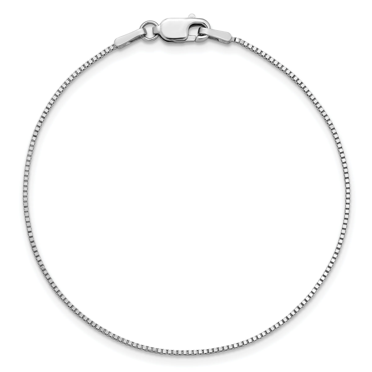 14K White Gold 8 inch .95mm Box with Lobster Clasp Bracelet
