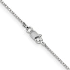 14K White Gold 18 inch 1mm Box with Lobster Clasp Chain