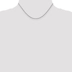 14K White Gold Solid Box Chain Necklace 1mm
