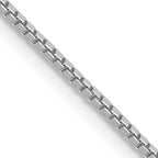 14K White Gold Solid Box Chain Necklace 1mm