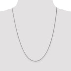 14K White Gold 24 inch 1.05mm Box with Lobster Clasp Chain