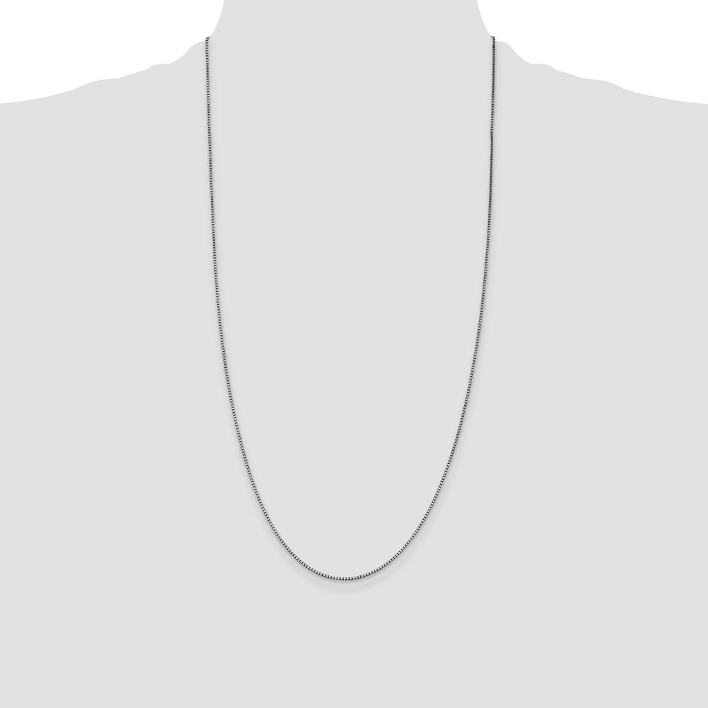 14K White Gold 28 inch 1.05mm Box with Lobster Clasp Chain