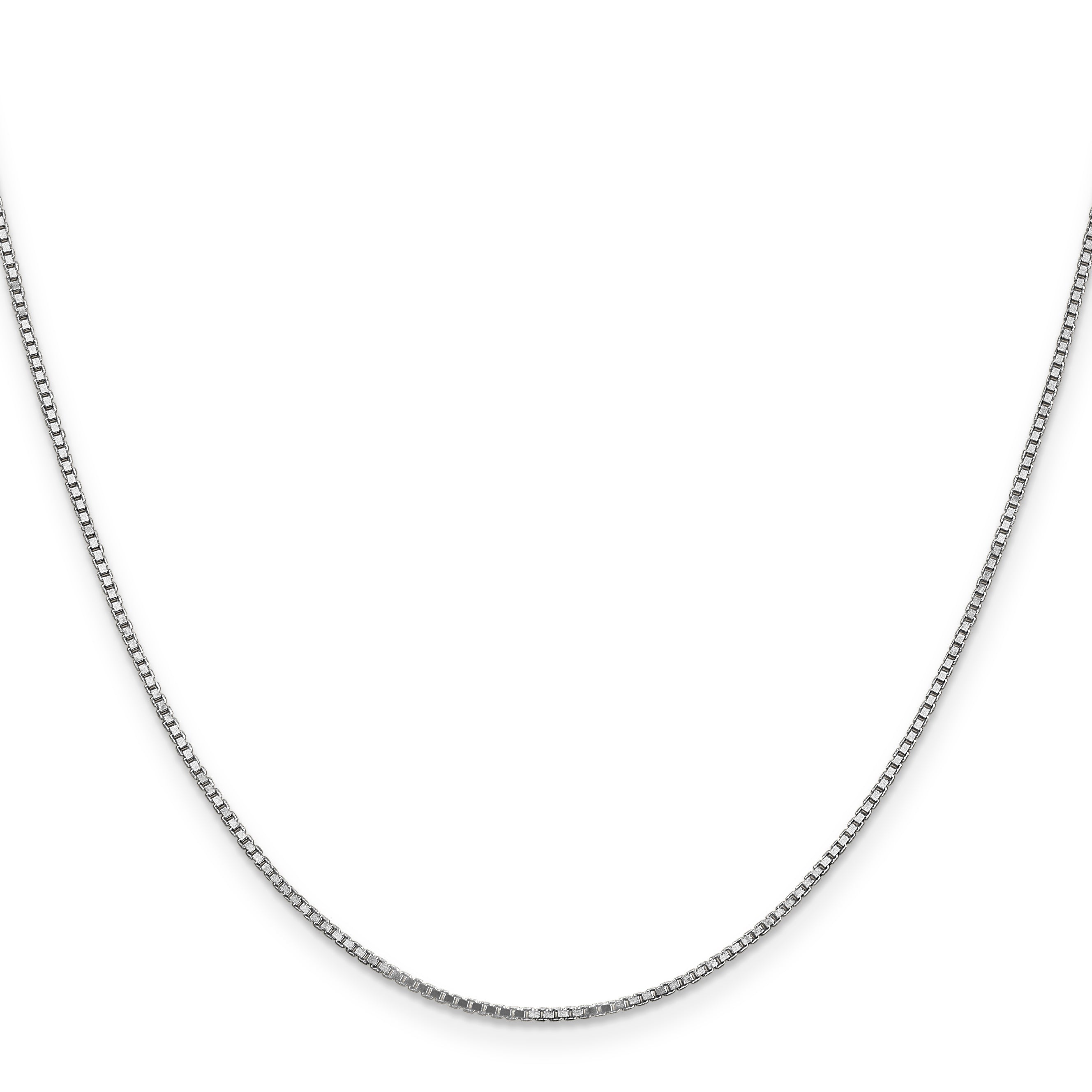 14K White Gold 14 inch 1.1mm Box with Lobster Clasp Chain Secondary image
