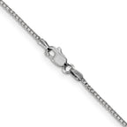 14K White Gold 30 inch 1.1mm Box with Lobster Clasp Chain
