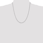 14K White Gold 22 inch 1.1mm Box with Lobster Clasp Chain