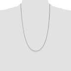 14K White Gold 26 inch 1.1mm Box with Lobster Clasp Chain