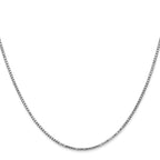 14K White Gold 30 inch 1.4mm Box with Lobster Clasp Chain