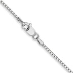 14K White Gold 30 inch 1.4mm Box with Lobster Clasp Chain