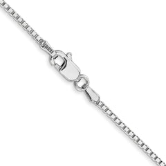 14K White Gold 30 inch 1.4mm Box with Lobster Clasp Chain