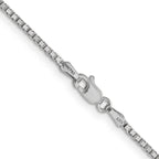 14K White Gold Solid Box Chain Necklace 1.5mm