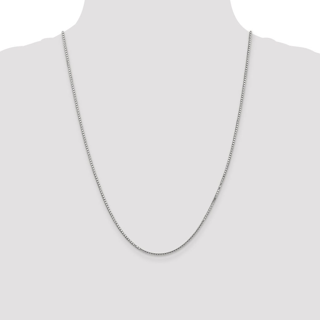 14K White Gold Solid Box Chain Necklace 1.5mm - Sophia Jewelers