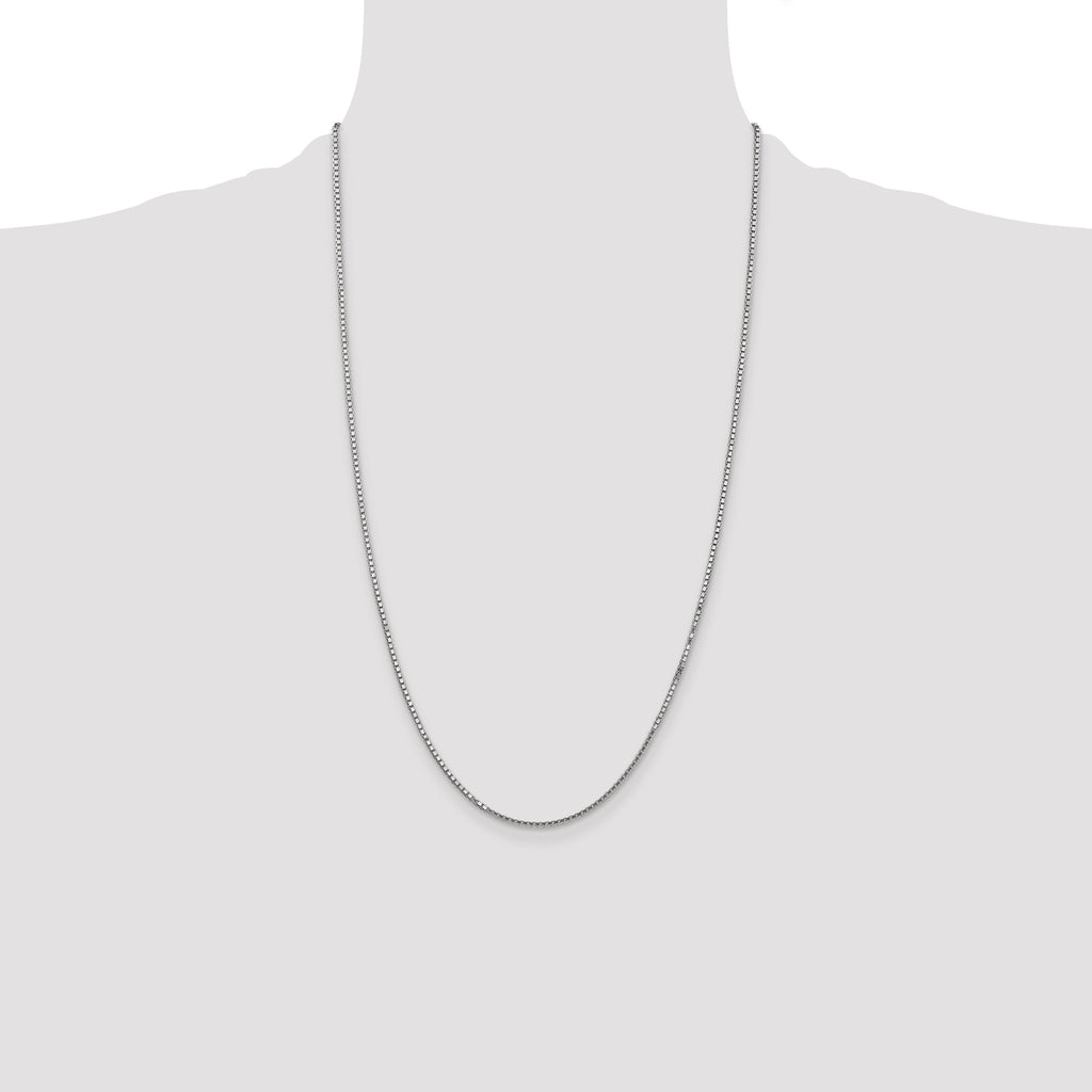 14K White Gold Solid Box Chain Necklace 1.5mm - Sophia Jewelers