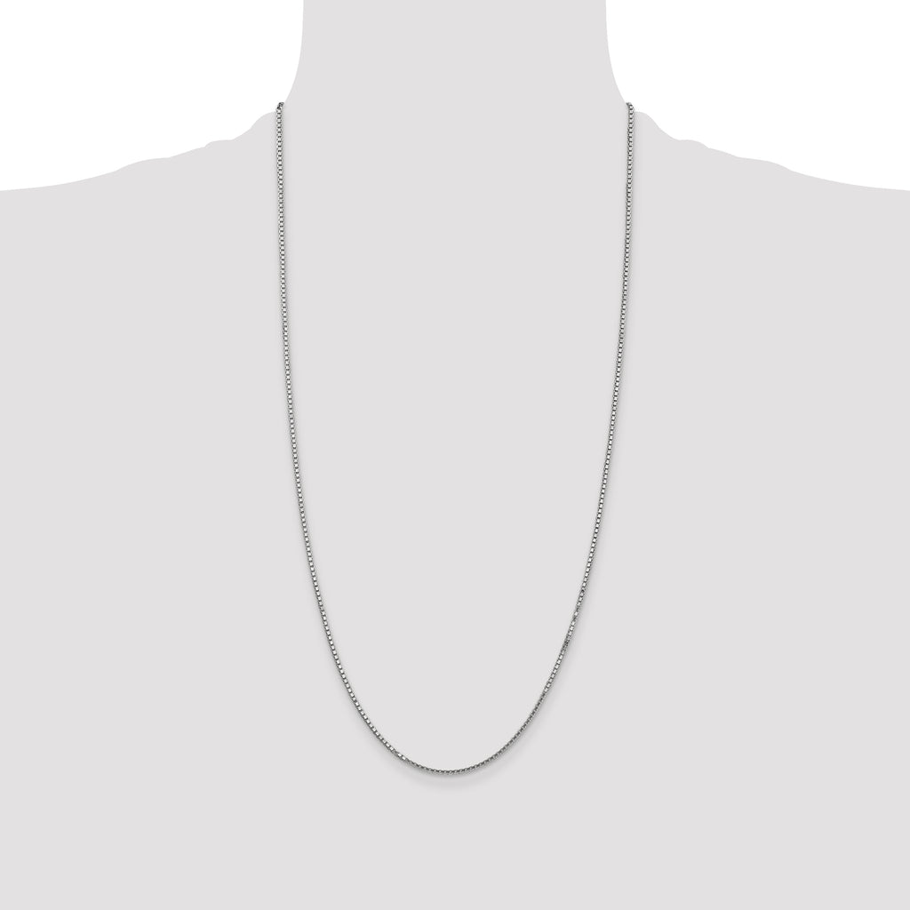 14K White Gold Solid Box Chain Necklace 1.5mm - Sophia Jewelers