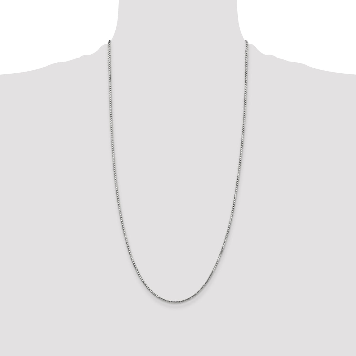 14K White Gold Solid Box Chain Necklace 1.5mm - Sophia Jewelers