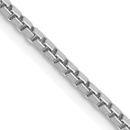 14K White Gold Solid Box Chain Necklace 1.5mm