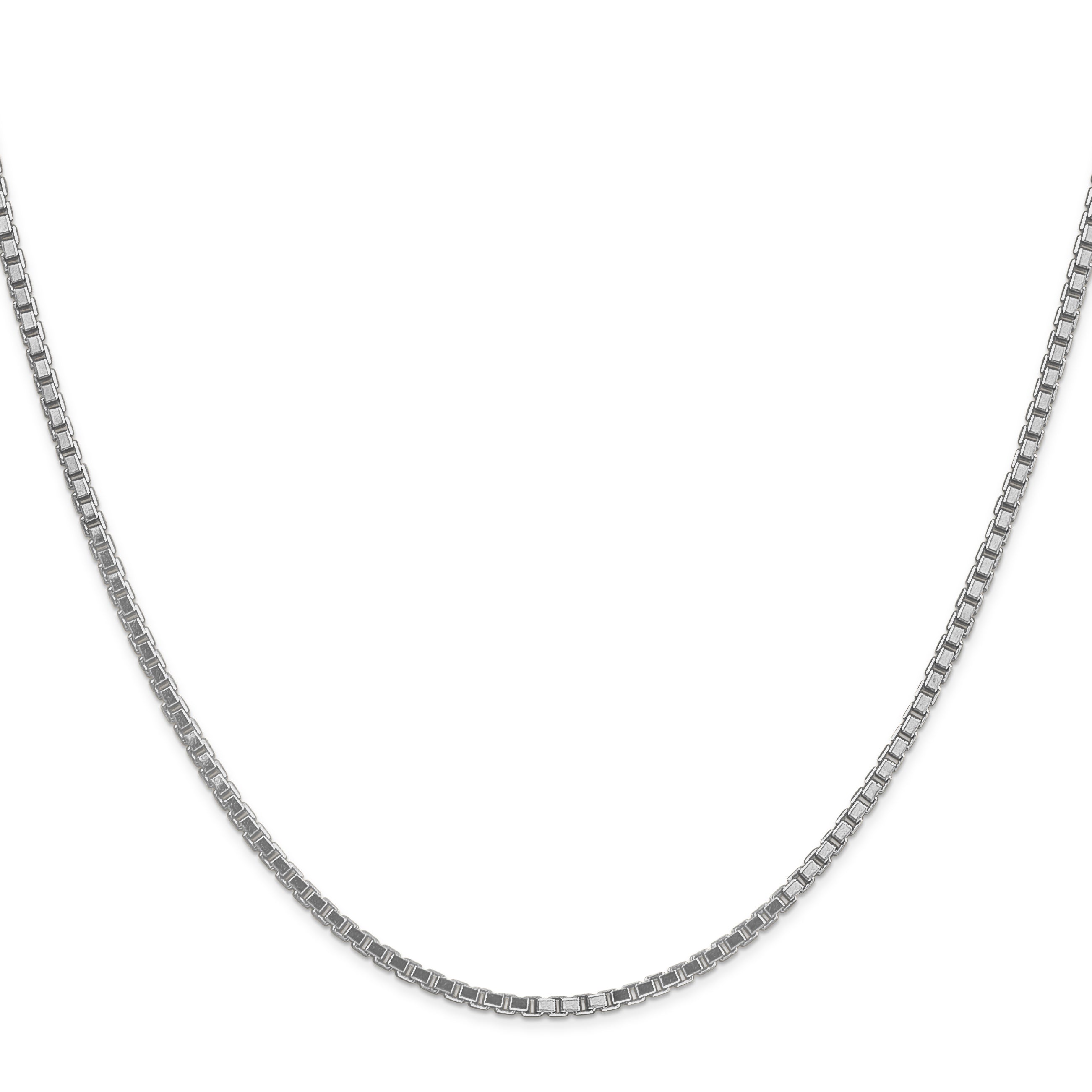 14K White Gold 16 inch 1.9mm Box with Lobster Clasp Chain Secondary image