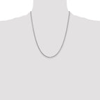 14K White Gold 22 inch 1.9mm Box with Lobster Clasp Chain