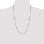 14K White Gold 26 inch 1.9mm Box with Lobster Clasp Chain
