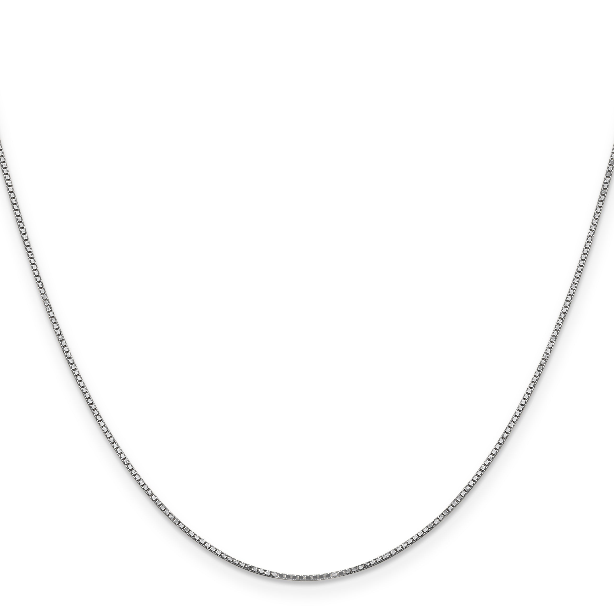 14K White Gold 30 inch .9mm Box with Spring Ring Clasp Chain