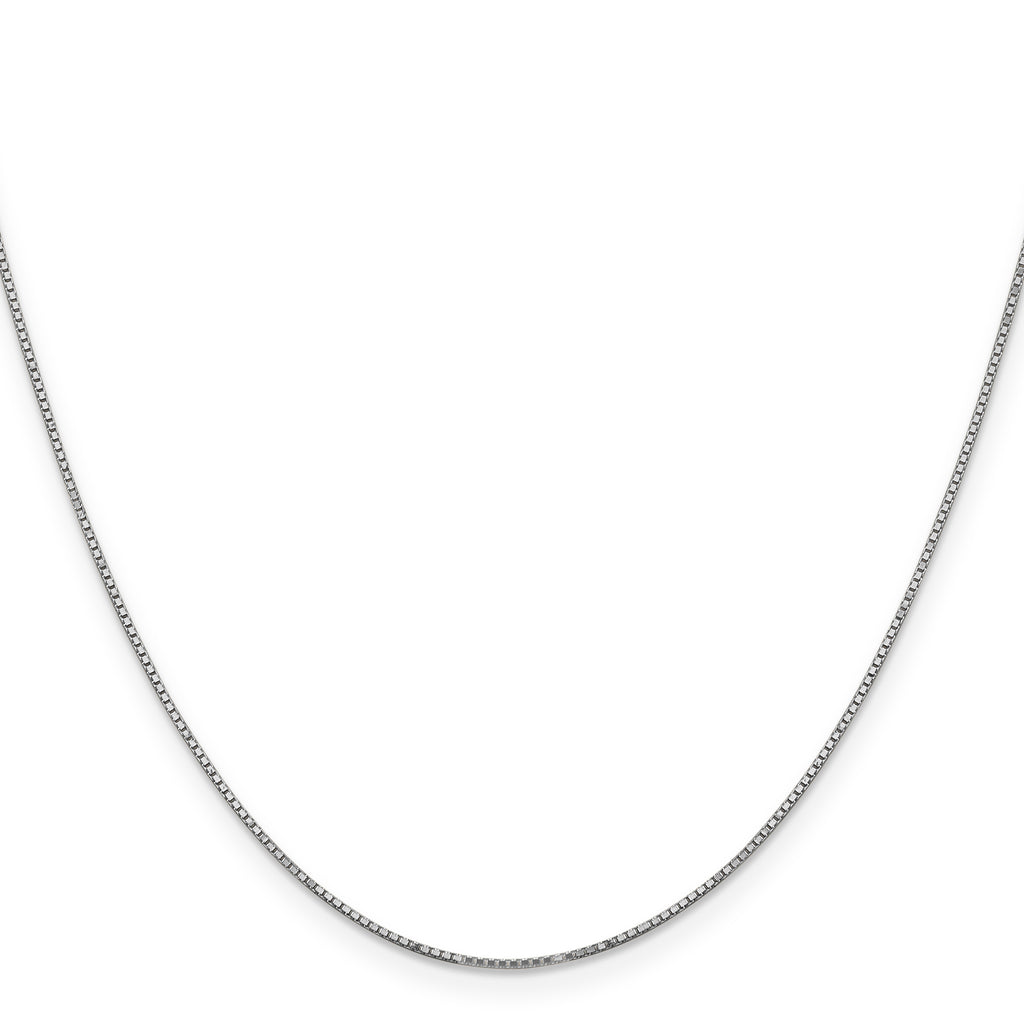 14K White Gold 30 inch .9mm Box with Spring Ring Clasp Chain