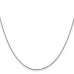 14K White Gold 30 inch .9mm Box with Spring Ring Clasp Chain