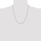 14K White Gold 22 inch .9mm Box with Spring Ring Clasp Chain
