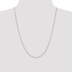 14K White Gold 24 inch .9mm Box with Spring Ring Clasp Chain