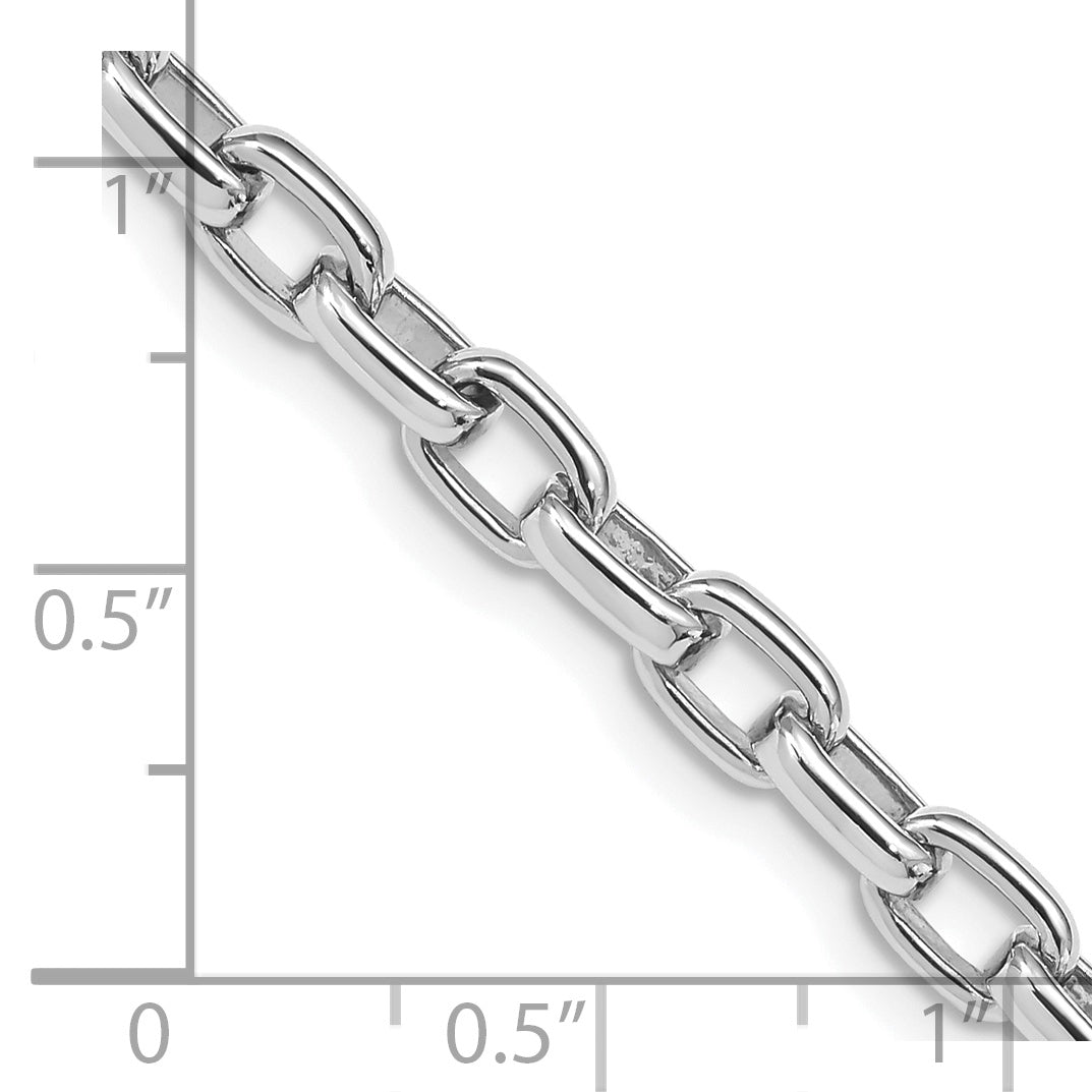 14K White Gold Solid Fancy Chain Bracelet 5mm Secondary image
