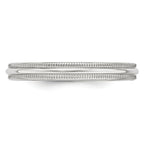 3.0mm 10K White Gold Milgrain Half Round Wedding Band - Sophia Jewelers