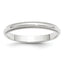 3.0mm 10K White Gold Milgrain Half Round Wedding Band - Sophia Jewelers