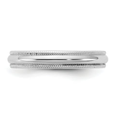 14KW 3.5mm Milgrain Half Round Band Size 14