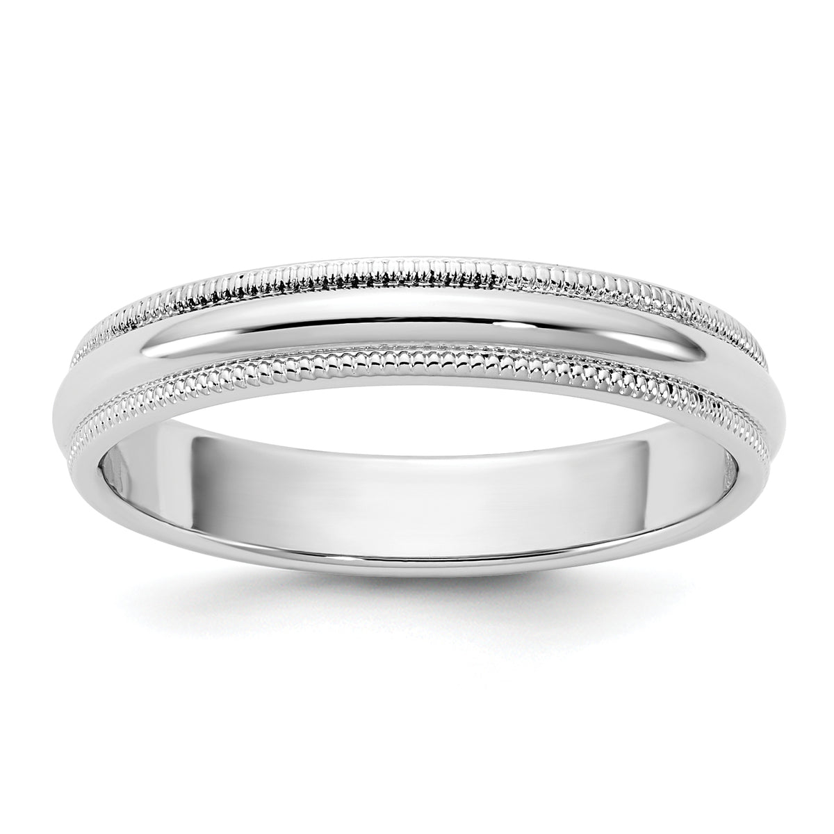 14KW 3.5mm Milgrain Half Round Band Size 14