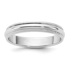 14KW 3.5mm Milgrain Half Round Band Size 14