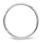 4.0mm 10K White Gold Milgrain Half Round Wedding Band - Sophia Jewelers
