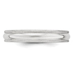4.0mm 10K White Gold Milgrain Half Round Wedding Band - Sophia Jewelers