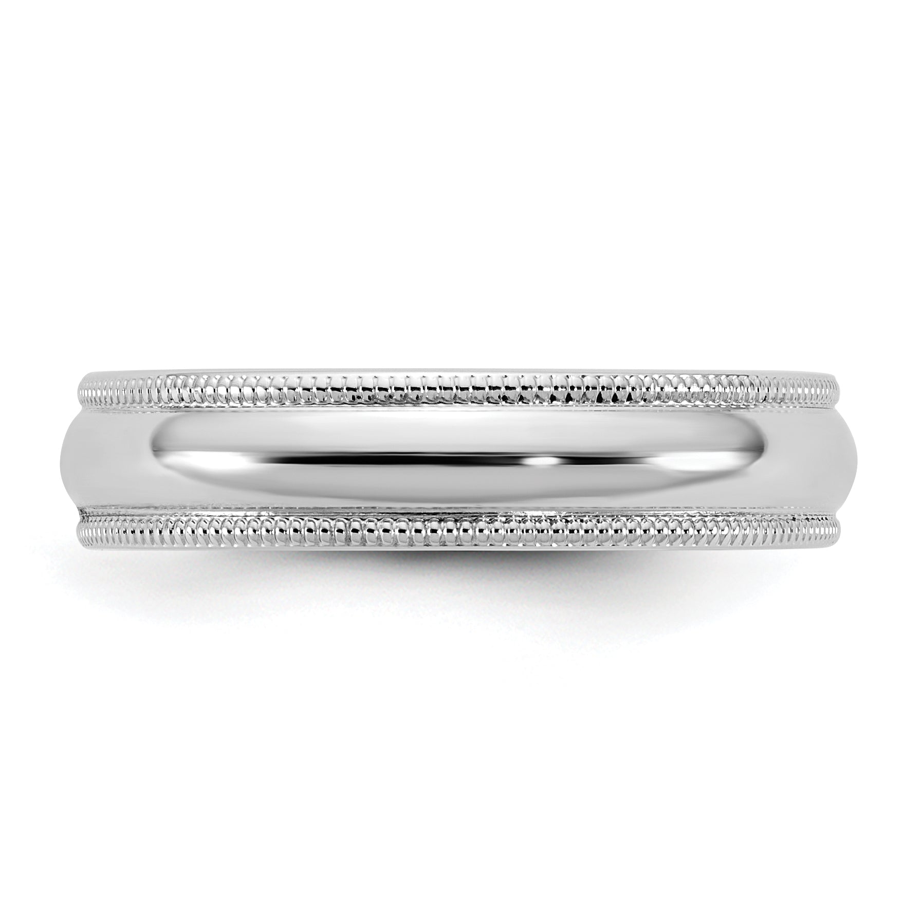 4.5mm 10K White Gold Milgrain Half Round Wedding Band Secondary image