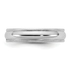 4.5mm 10K White Gold Milgrain Half Round Wedding Band - Sophia Jewelers