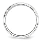 5.0mm 10K White Gold Milgrain Half Round Wedding Band - Sophia Jewelers