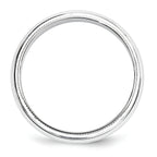 5.0mm 10K White Gold Milgrain Half Round Wedding Band - Sophia Jewelers