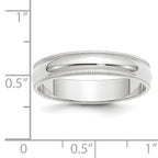 5.0mm 10K White Gold Milgrain Half Round Wedding Band - Sophia Jewelers