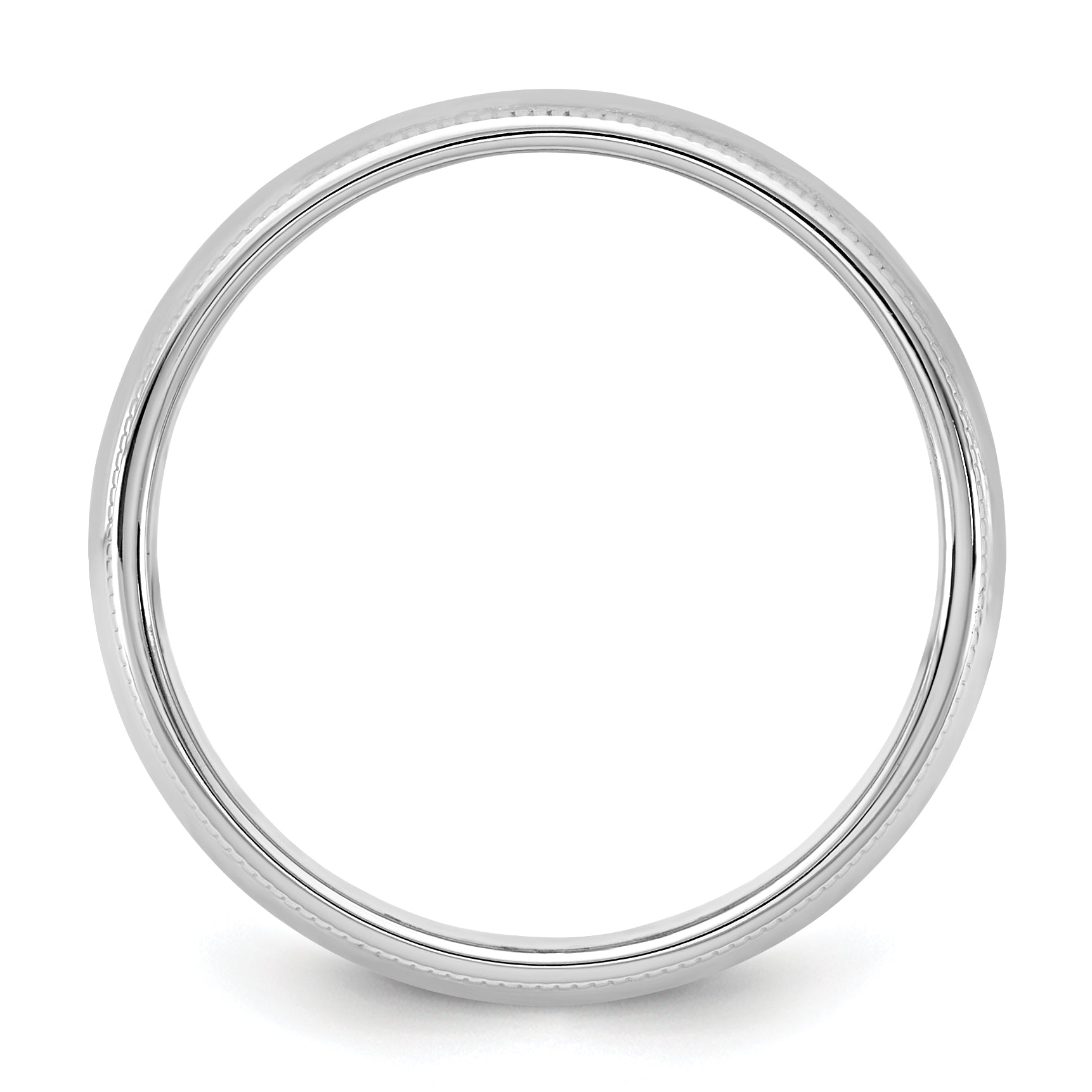 10KW 5.5mm Milgrain Half Round Band Size 4 Secondary image