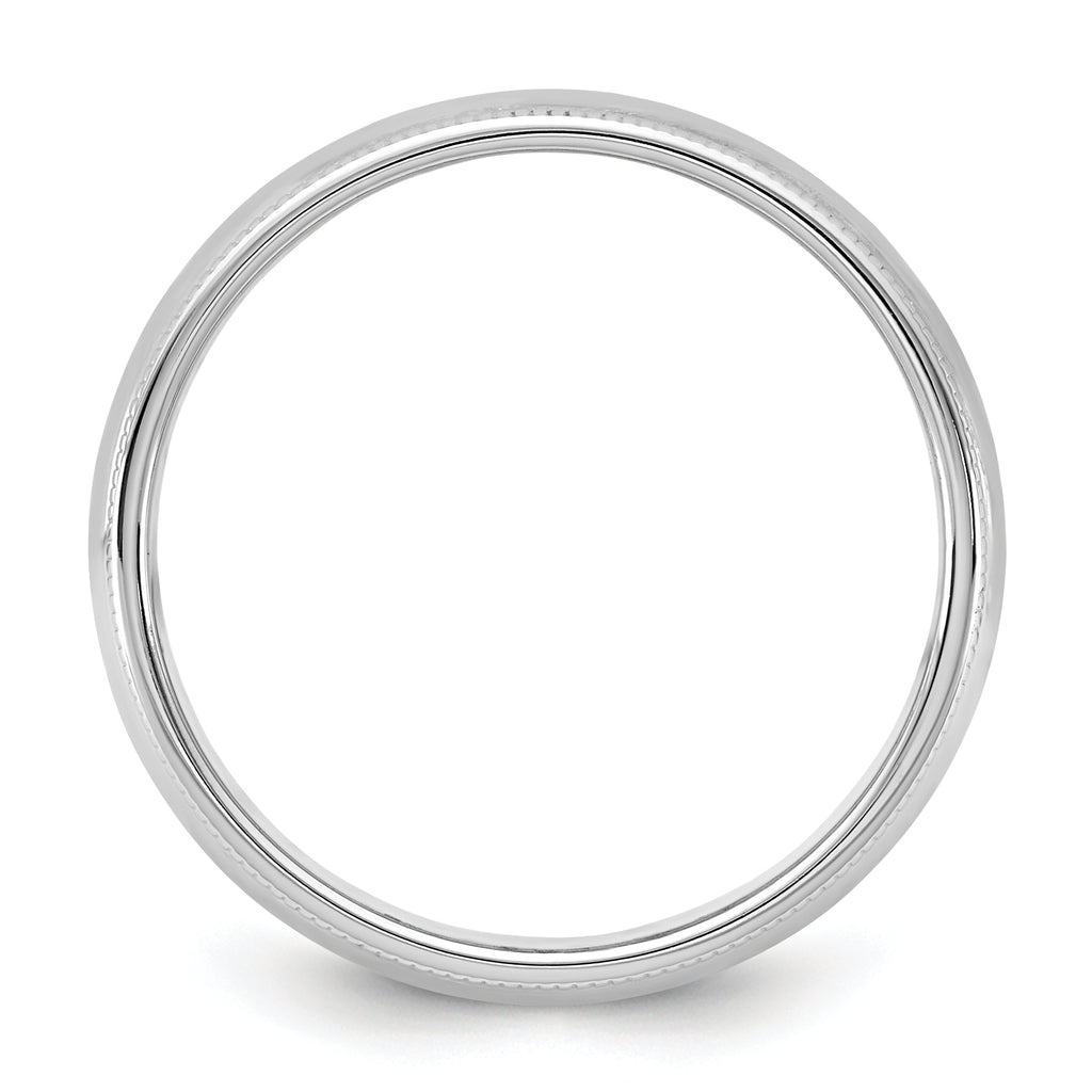 14KW 5.5mm Milgrain Half Round Band Size 14