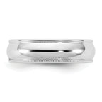 5.5mm 10K White Gold Milgrain Half Round Wedding Band - Sophia Jewelers