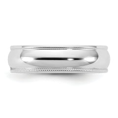 14KW 5.5mm Milgrain Half Round Band Size 14