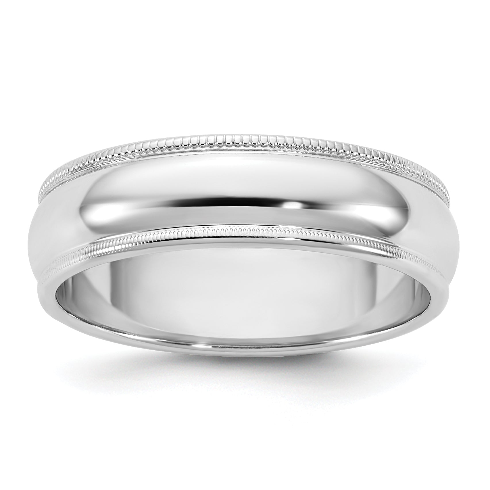 14KW 5.5mm Milgrain Half Round Band Size 14 Main image