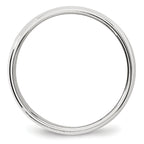 14k White Gold 6mm Milgrain Half Round Wedding Band