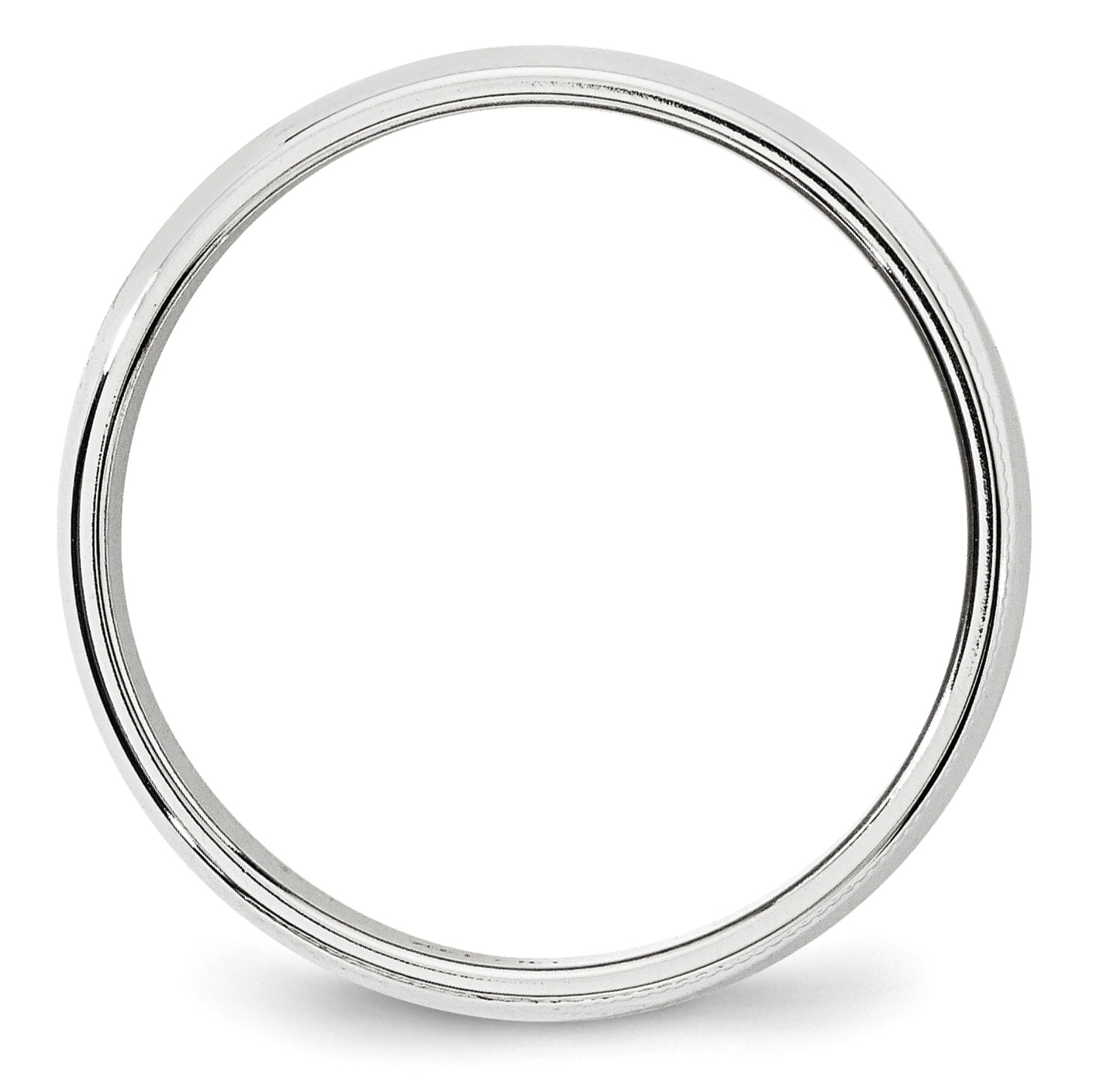 14k White Gold 6mm Milgrain Half Round Wedding Band