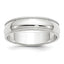 14k White Gold 6mm Milgrain Half Round Wedding Band