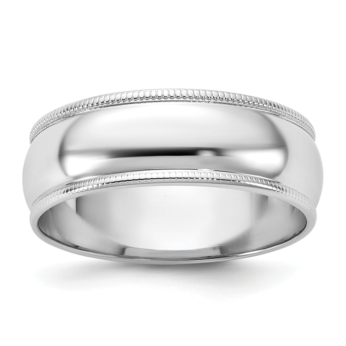 14KW 6.5mm Milgrain Half Round Band Size 14