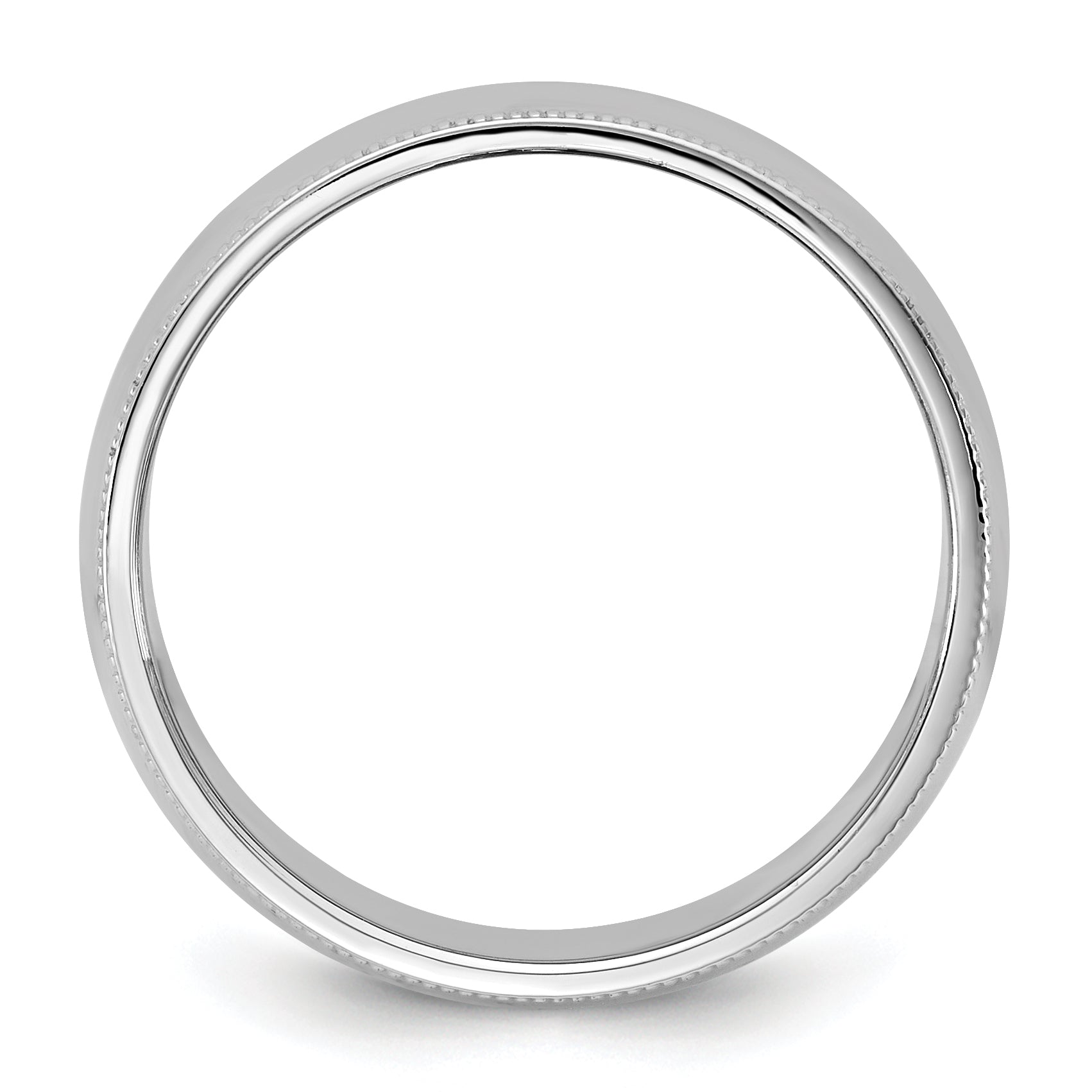 14KW 7mm Milgrain Half Round Band Size 14